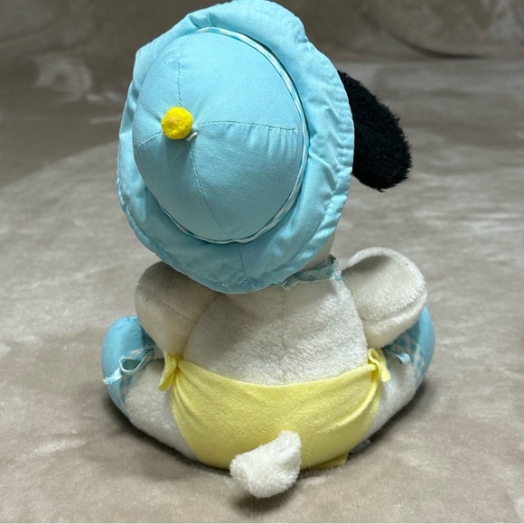 Snoopy Baby Stuffed Animal Plush Vintage Blue Yellow - Picture 4 of 7